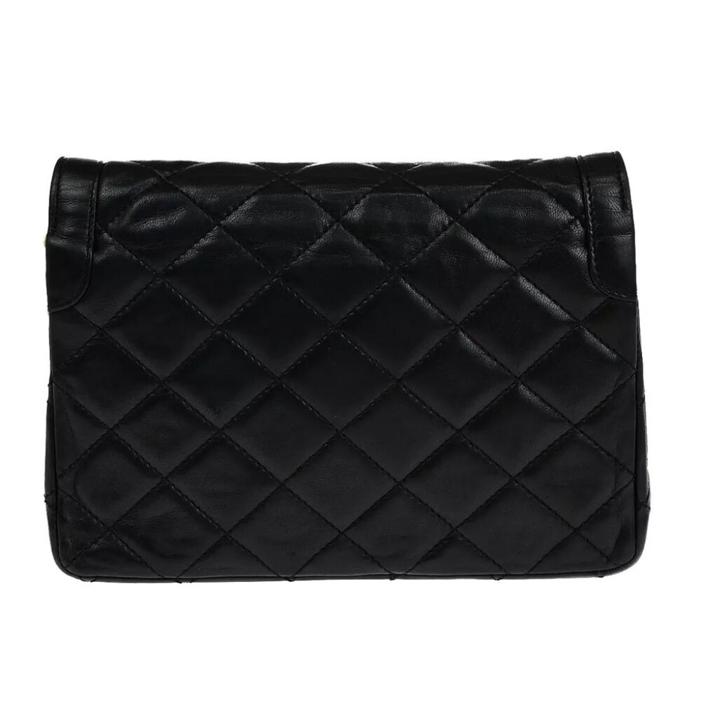 CHANEL PARIS CC Matelasse Chain Mini Shoulder Bag Leather Black Vintage 307RK039 - Picture 4 of 12